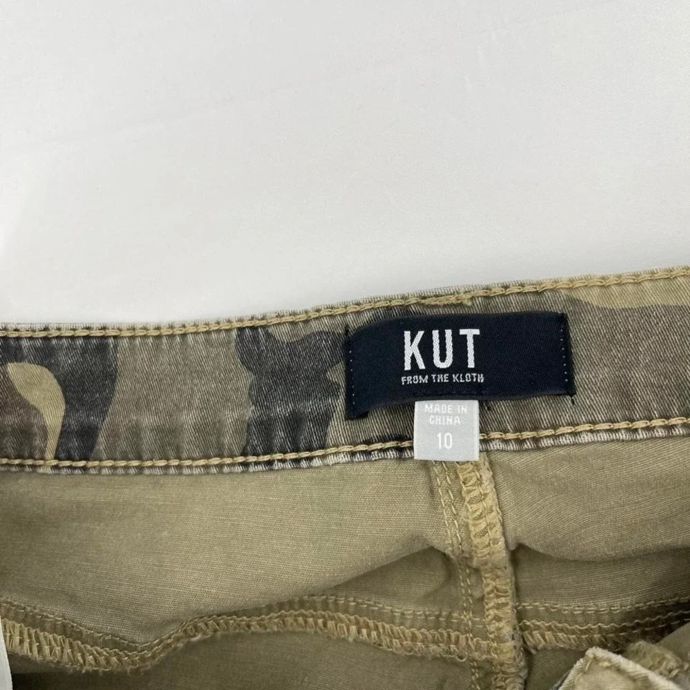 Kut From The Cloth Army Camo Bootcut Flare Jeans High Rise 10 Grunge Utility
